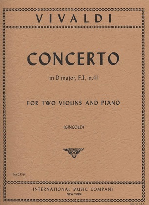 Vivaldi, Antonio: Concerto in D F.I.#41 (2 violins & piano)