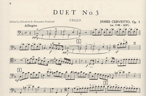 Cervetto, James: Duet Op.5#3 (Violin & Cello)