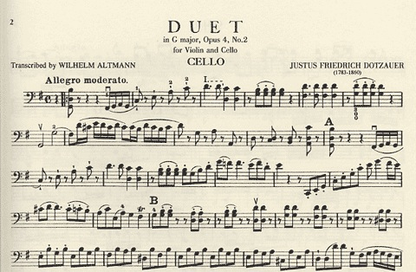 Dotzauer, J.F.: Duet in G Major Op.4 No.2 for Violin & Cello