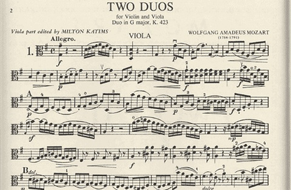 Mozart, W.A.: Two Duets K423-424 (Violin & Viola) IMC