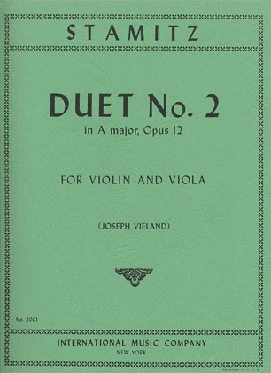 Stamitz, C. : Duet No.2 in A major, Op.12 (Violin & Viola)