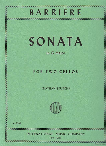 Barriere (Stutch): Sonata in G Major (2 cellos) IMC