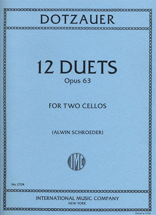Dotzauer, Friedrich (Schroeder): Twelve (12) Duets Op. 63 (2 cellos)