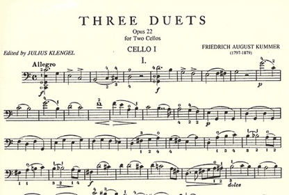 Kummer, F.A. (Klengel): Three Duets Op.22 (2 cellos)