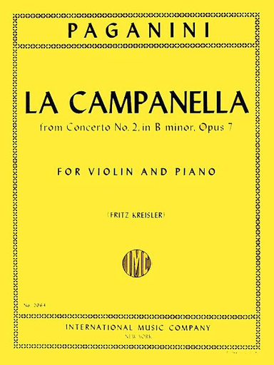 Paganini (Kreisler): La Campanella-The Bell (violin & piano)