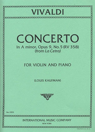 Vivaldi, A.: Concerto ''La Cetra'' Op.9 No.5 (violin & piano)