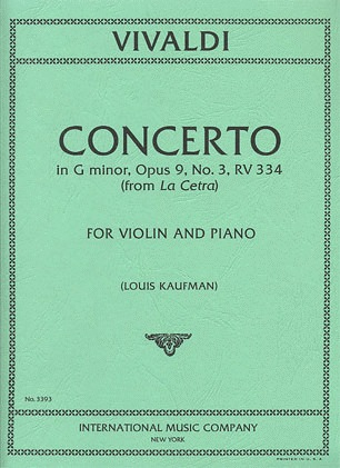 Vivaldi, A.: Concerto Op.9 No.3 in g minor from ''La cetra''(violin & piano)