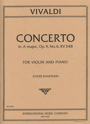 Vivaldi, A.: Concerto in A Op.9 No.6 (violin & piano)