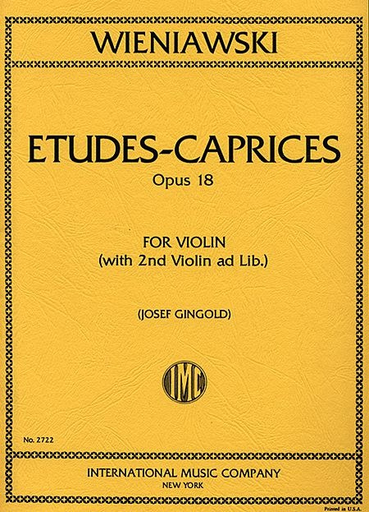 Wieniawski (Gingold): Etudes-Caprices, Op.18 (violin w/ 2nd violin ad lib.)