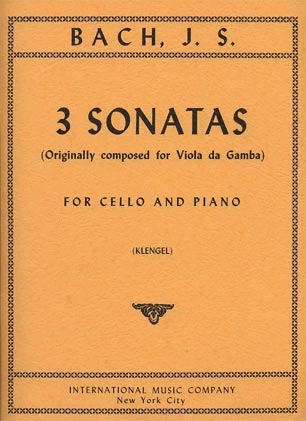 Bach, J.S. (Klengel): Three (3) Gamba Sonatas, S.1027-1029 (cello & piano) IMC