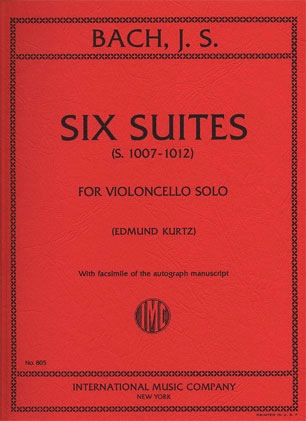 Bach, J.S. (Kurtz): 6 Suites for Violoncello Solo with facsimile of the autograph manuscript (cello) IMC