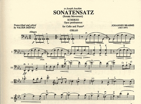 Brahms, Johannes (Despalj): Sonatensatz-Scherzp Op.posth (cello & piano)