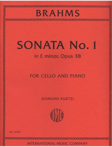 Brahms, Johannes (Kurtz): Sonata #1 in E minor, Op.38 (cello & piano)