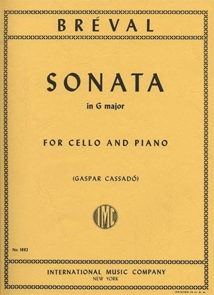 Breval, J.B. (Cassado): Sonata in G Major (cello & piano)