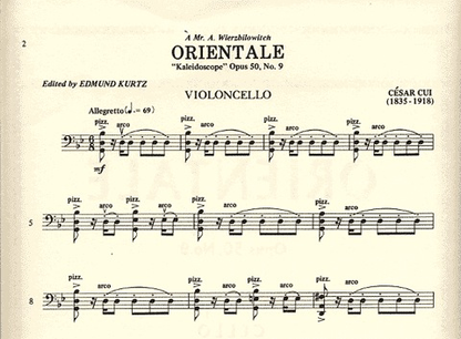 Cui, Cesar: Orientale-Kaleidoscope, Op.50 No. 9 (cello & piano)