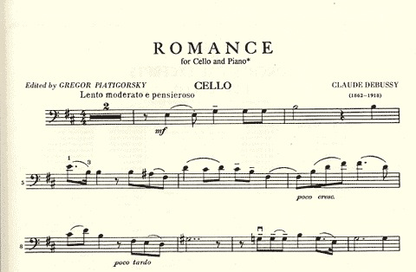 Debussy, Claude (Piatigorsky): Romance (cello & piano) IMC