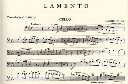 Faure, Gabriel (Casella): Lamento (cello & piano)