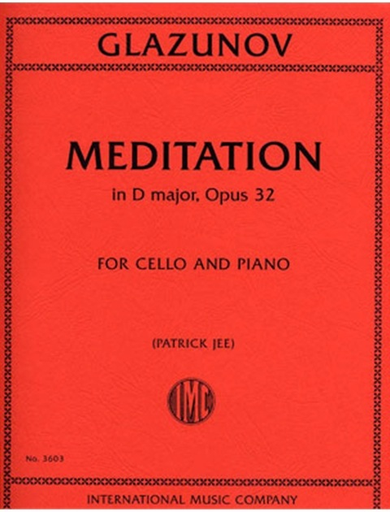 Glazunov, Alexander: Meditation in D major, Op. 32 (cello & piano)