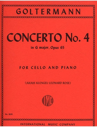 Goltermann, G. (Klengel/Rose): Concerto #4 in G Op.65 (cello & piano) IMC