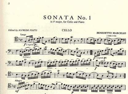Marcello, Benedetto (Piatti): 2 Sonatas #1 in F & #4 in G