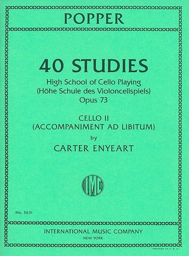 Popper (Enyeart): 40 Studies, Op.73 - Cello 2 - Accompaniment Ad Libitum (cello)