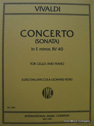 Vivaldi, A.: Concerto in e minor from Sonata #5 (cello & piano)
