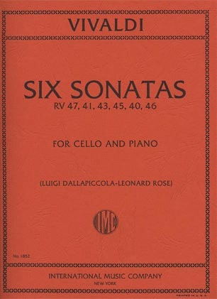 Vivaldi: Six Sonatas RV 47, 41, 43, 45, 40, 46 (cello & piano) IMC
