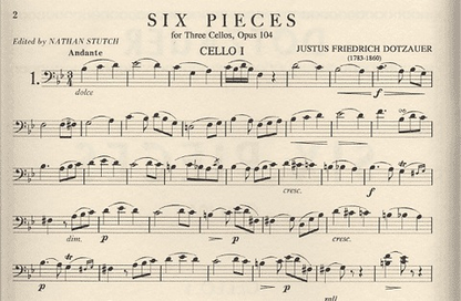 Dotzauer, J.F.: 6 Pieces Op.104 (3 Cellos) IMC