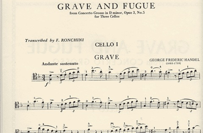 Handel, G.F.: Grave & Fugue from Concerto Grosso in D minor Op.3 #5 (3 Cellos)