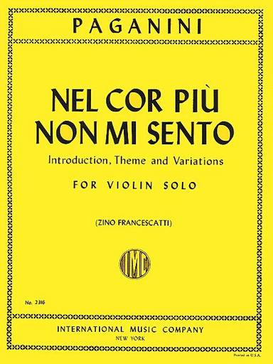Paganini (Francescatti): Nel cor piu non mi sento (violin solo) IMC