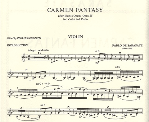 Sarasate, Pablo de (Francescatti): Carmen Fantasy Op.25 (violin & piano)