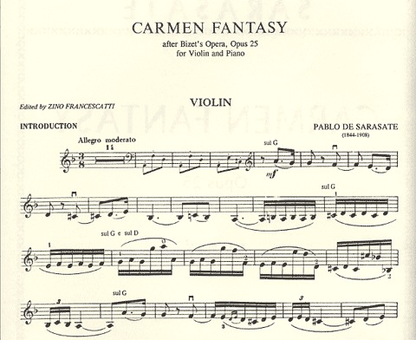 Sarasate, Pablo de (Francescatti): Carmen Fantasy Op.25 (violin & piano)