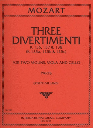 Mozart, W.A.: 3 Divertimenti K.136, 137, 138 (string quartet)