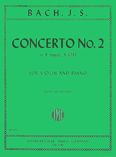 Bach (Galamian): Concerto No.2 in E Major, S.1042 (violin & piano)