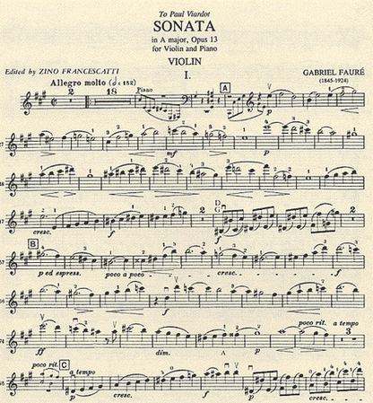 Faure, Gabriel (Francescatti): Sonata in A major Op.13 (violin & piano) IMC