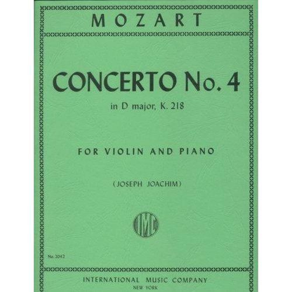 Mozart (Joachim): Concerto No.4 in D Major, K.218 (violin & piano)