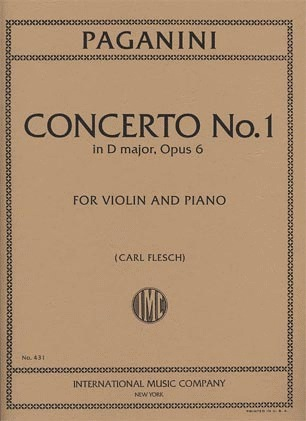 Paganini, N. (Flesch/Sauret): Concerto No.1 in D major, Op.6 (violin & piano) IMC