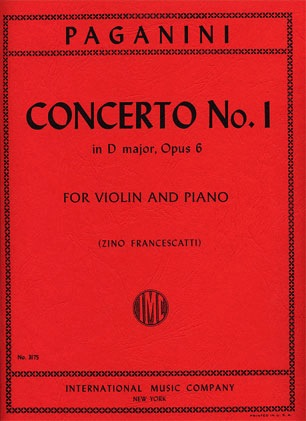 Paganini, Niccolo (Fracescatti/Sauret): Concerto No. 1 D major, Op.6 (violin & piano)