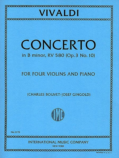 Vivaldi, Antonio: Concerto for 4 Violins in B minor F.I No. 10 (4 violins, piano) IMC