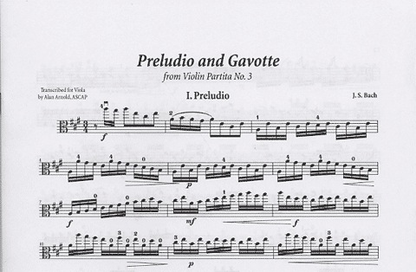 Bach, J.S. (Arnold): Preludio & Gavotte from Partita #3 (viola & piano)