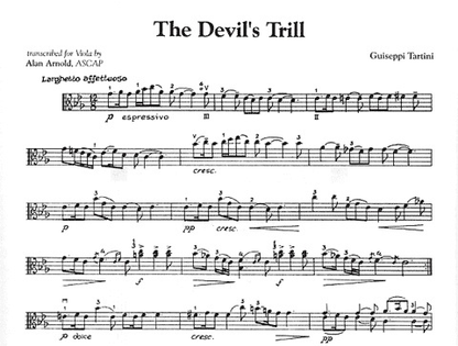 Tartini, Giuseppe (Arnold): Devil's Trill  Sonata (viola & piano) Viola World Publications