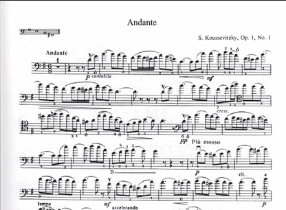 Koussevitzky, Serge: Four Pieces Opp.1, 2, 4 (bass & piano)