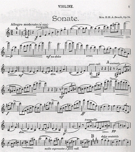 Beach, Amy: Sonata in A minor Op.34 (violin & piano)