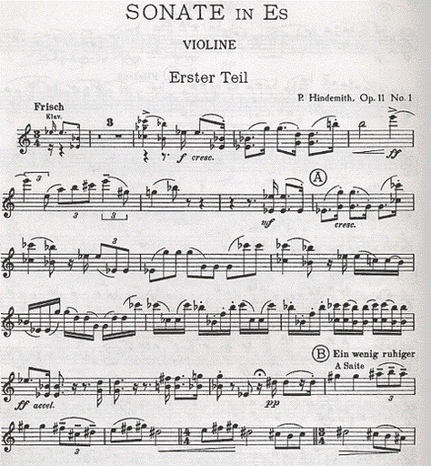 Hindemith, Paul: Sonata in Eb Op11 No. 1 (violin & piano)