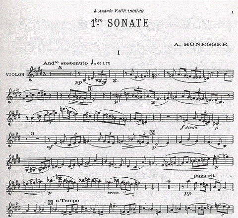Honegger, Arthur: Sonata No.1 (violin & piano)