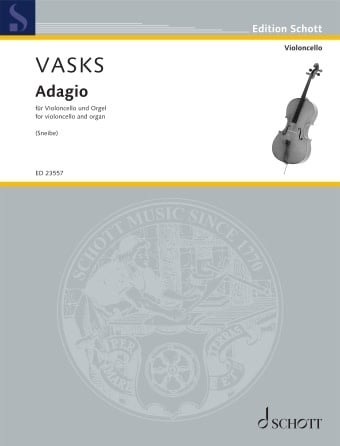Vasks, Peteris (Sneibe): Adagio from Concerto No. 2 for Cello and String Orchestra (reduction for cello and organ) Schott