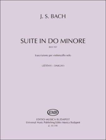 J.S. Bach: Suite in Do (C) minor, BWV 997, transcribed for Cello Solo EMB | Metzer Violins
