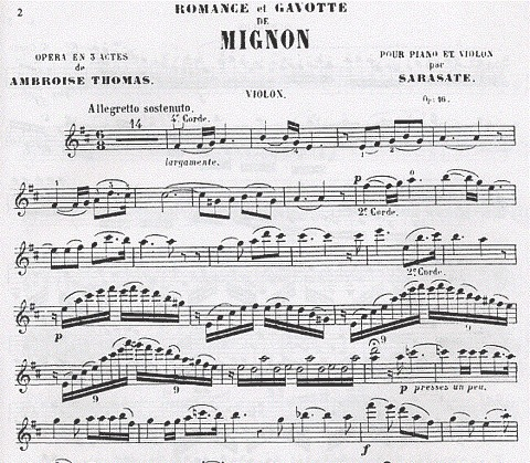 Sarasate, Pablo de: Romance et Gavotte de Mignon Op.16 (violin & piano)