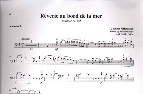 Offenbach, Jacques: Reverie, Au Bord de la Mer (cello & piano)
