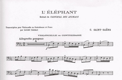 Saint-Saens, Camille: Elephant from Carnival of the Animals (cello or & piano)